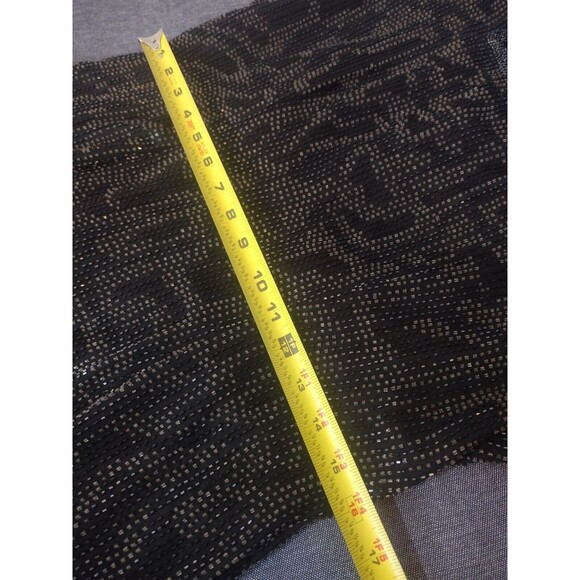 Adriana Papell Beaded Silk Square Neck Black Short Cocktail Evening Gown Size 10 - Picture 7 of 9